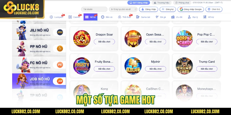 Một số tựa game hot