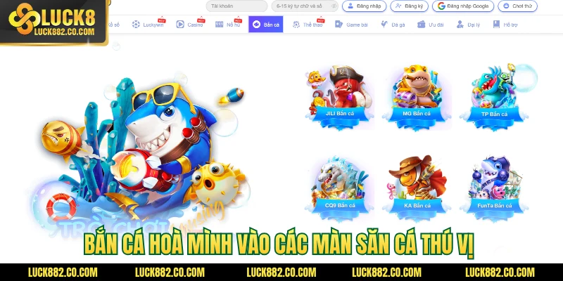 Bắn cá hoà mình vào các màn săn cá thú vị