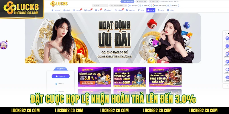 Đặt cược hợp lệ nhận hoàn trả lên đến 3.0%