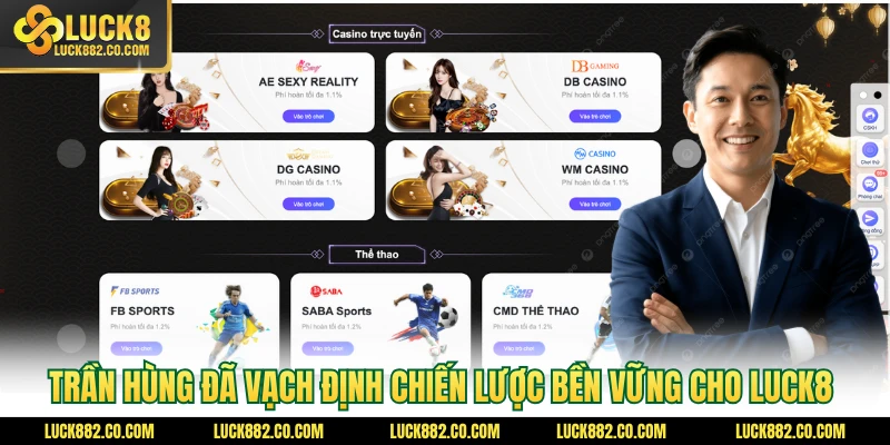 Trần Hùng đã vạch định chiến lược bền vững cho Luck8